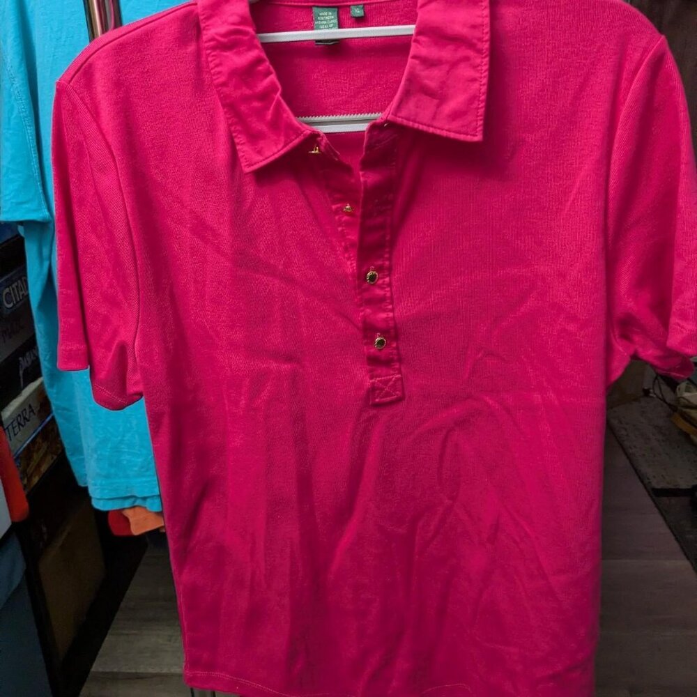 Ralph Lauren Hot Pink Ribbed Polo Size XL